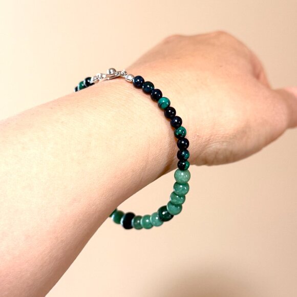 2/$20, Green Multi Stone Bracelet, Genuine Malachite, Nephrite & Chryocolla - Picture 9 of 9